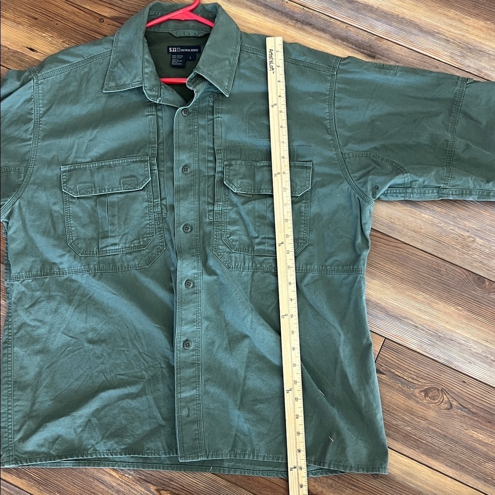 5.11 Tactical Army Green Long Taclite Pro Long Sleeve Button Down Shirts - Picture 7 of 7